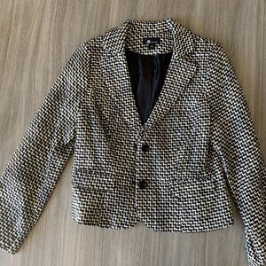 Black & White Woven Tweed Blazer